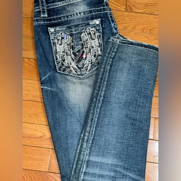 Miss Me Dark Blue Women's Stretch Denim Jeans - Picture 3 of 4